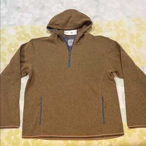 Ascend Men's Brown Zip-Up Hooded Sweater